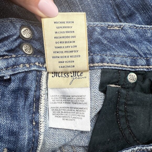 Miss Me for Buckle mid-rise bootcut embroidered embellished jeans women's sz 28 - Picture 10 of 10